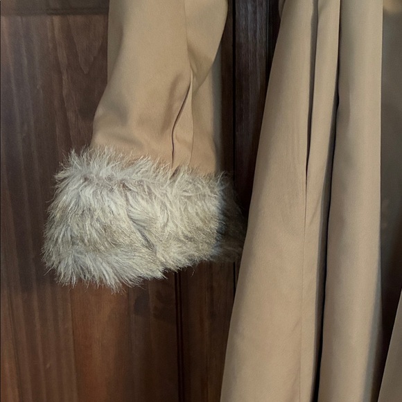 Vintage Antique Long Tan Coat with Fur Trim Size Small - Picture 4 of 11